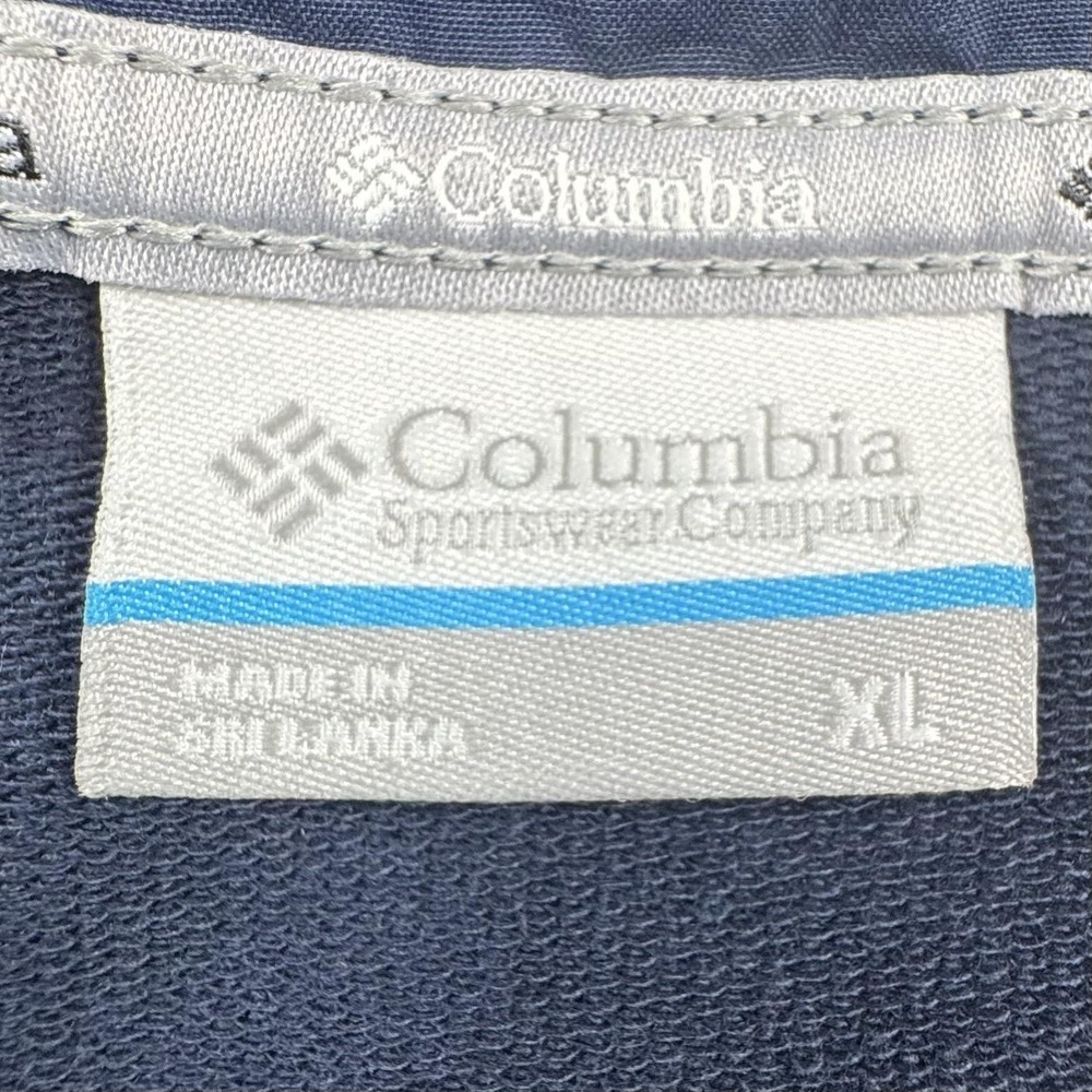 Columbia Hoodie Mens XL Blue Omni-Shade Big Logo Pullover Outdoor Sweatshirt - Picture 5 of 10